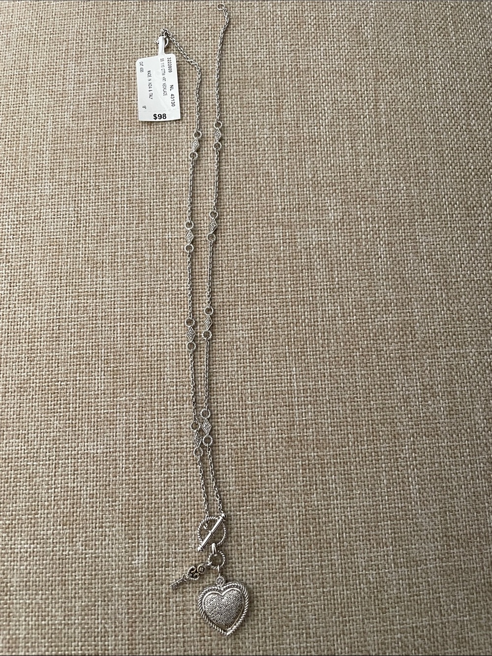Silver Heart Pendant  Necklace - Women's Jewelry